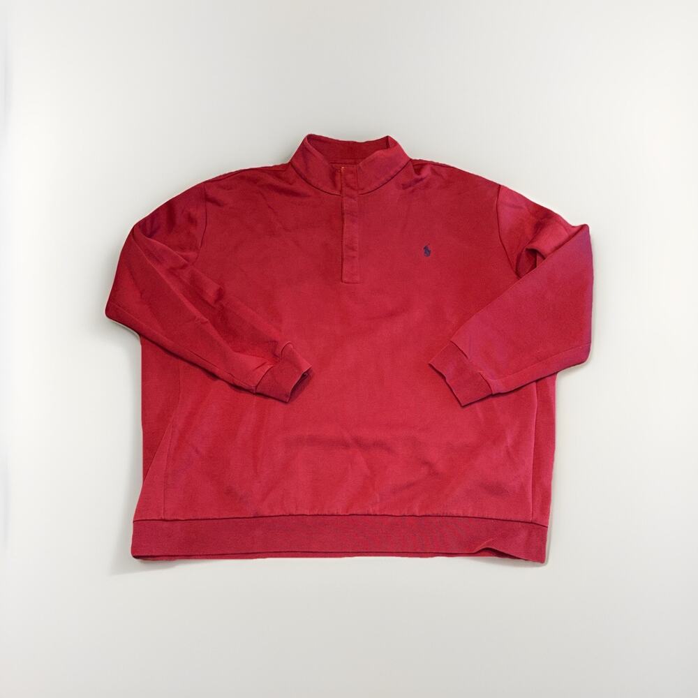 Polo Ralph Lauren Men's Luxury Jersey Quarter-Zip Pullover Sweater Maroon 3 XLT